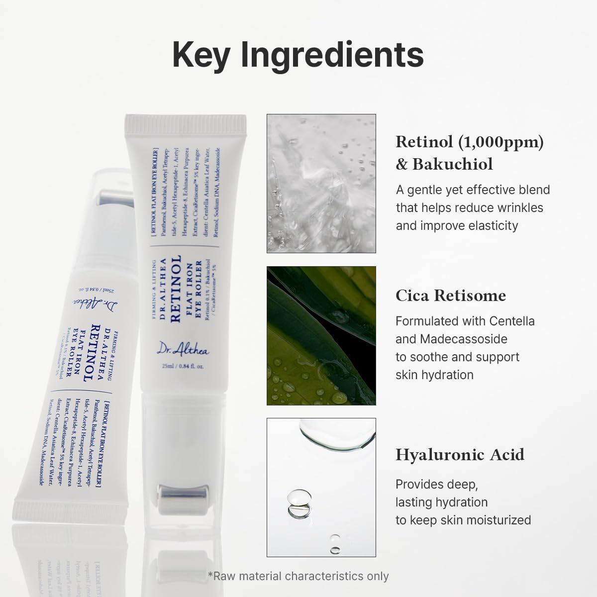 Dr.Althea bakuchiol-retinol blend around eye area for wrinkle appearance.