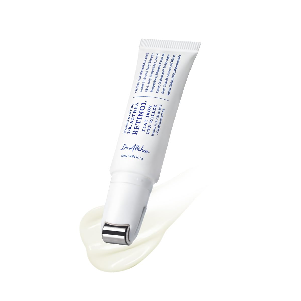 Dr.Althea Retinol Flat Iron Eye Roller with built-in gua-sha for eye-area lift.