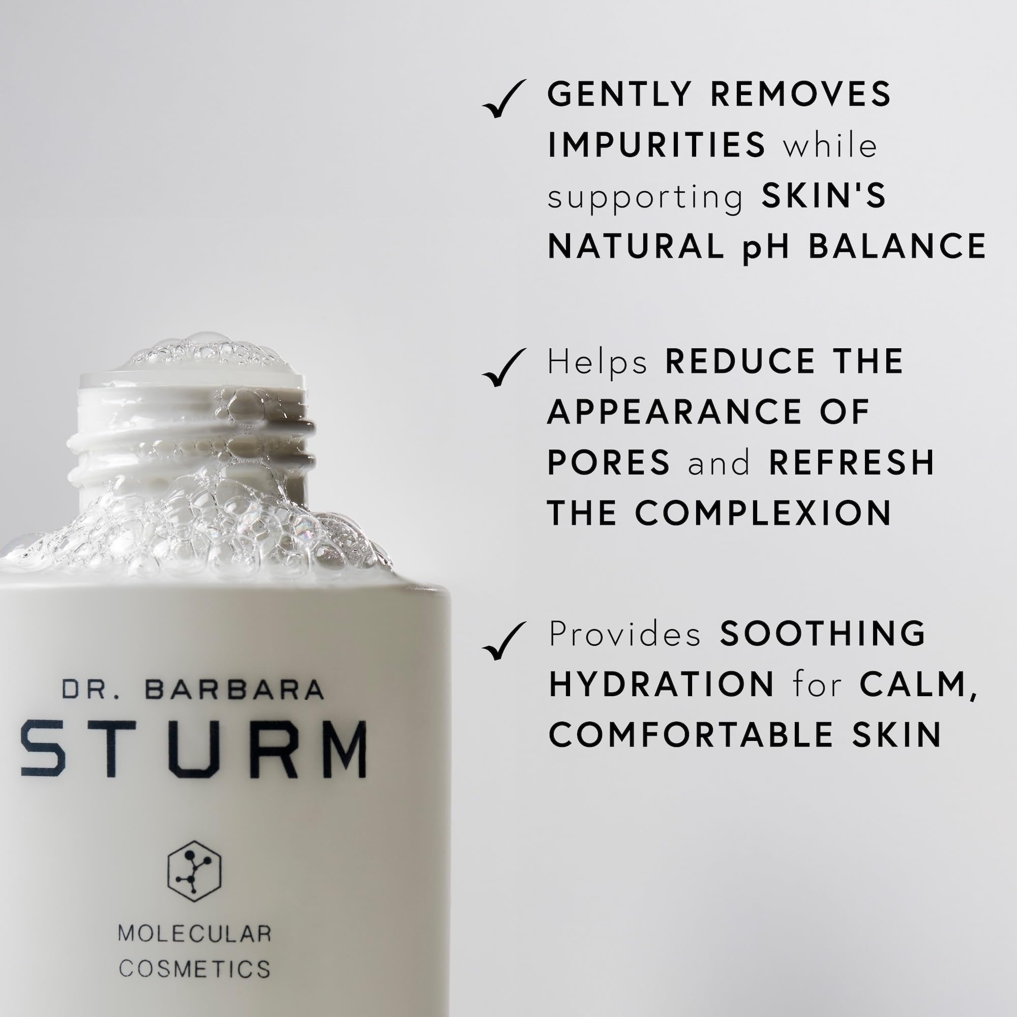Dr. Barbara Sturm Balancing Toner close-up label showing soothing formula