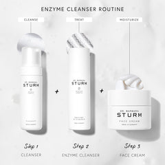 Dr. Barbara Sturm Enzyme Cleanser bottle on shelf, ideal daily cleanser for combination to oily skin.