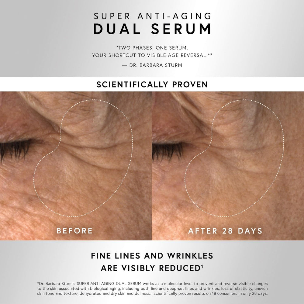 Dr. Barbara Sturm serum adds a radiant glow to the skin.