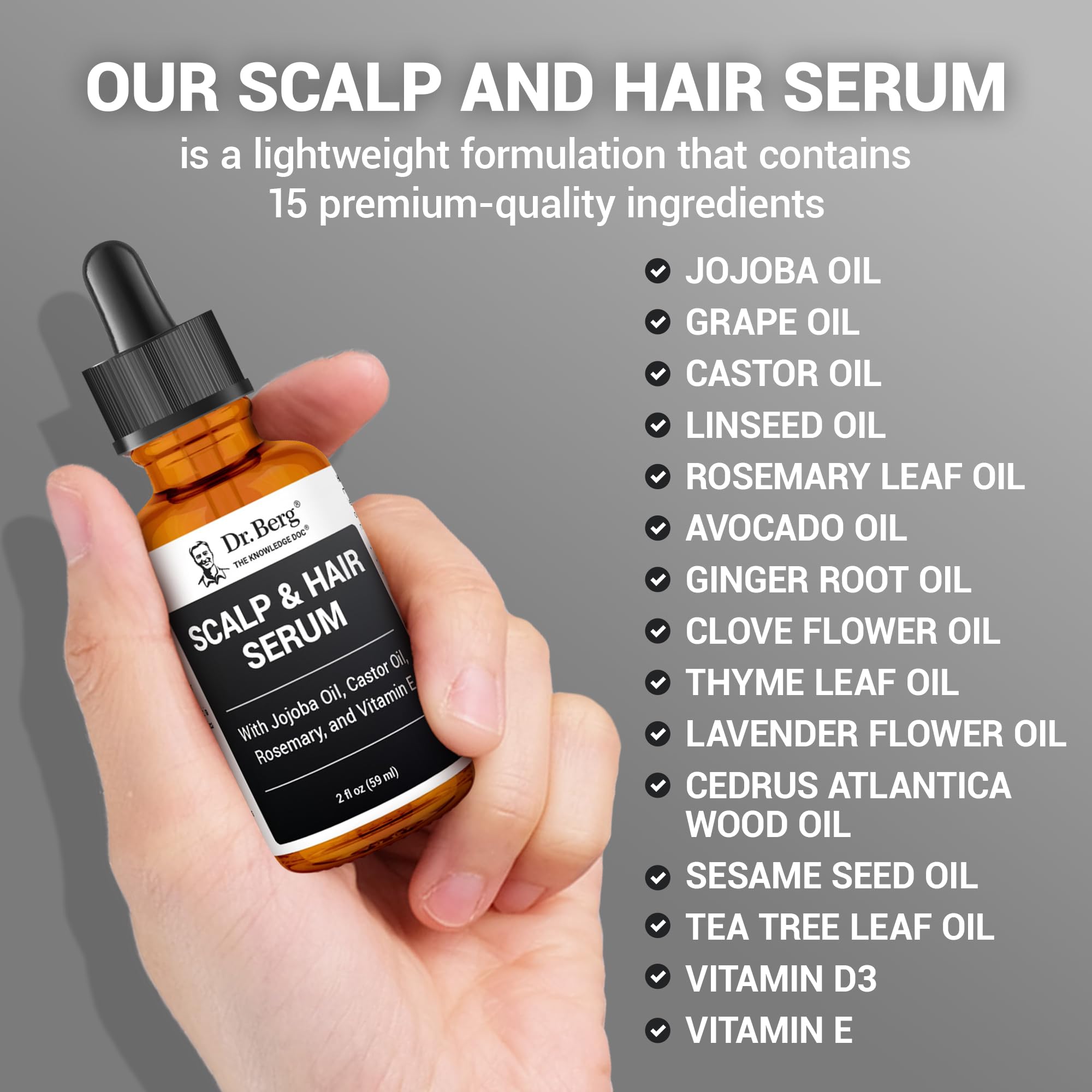 Dr. Berg avocado oil ingredient adds lightweight shine.