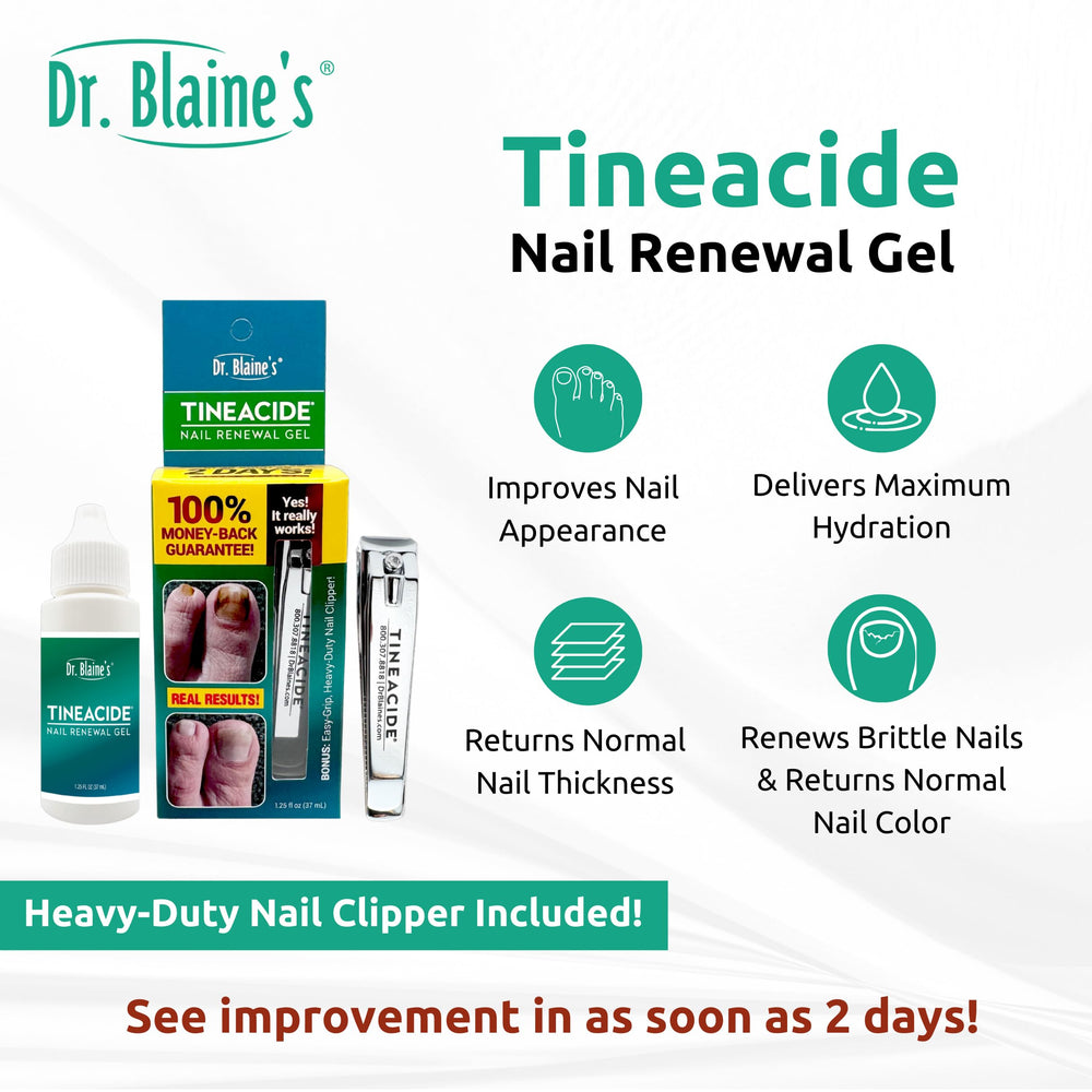 Dr. Blaine's Tineacide application precision shows the easy-to-use applicator delivering targeted care.