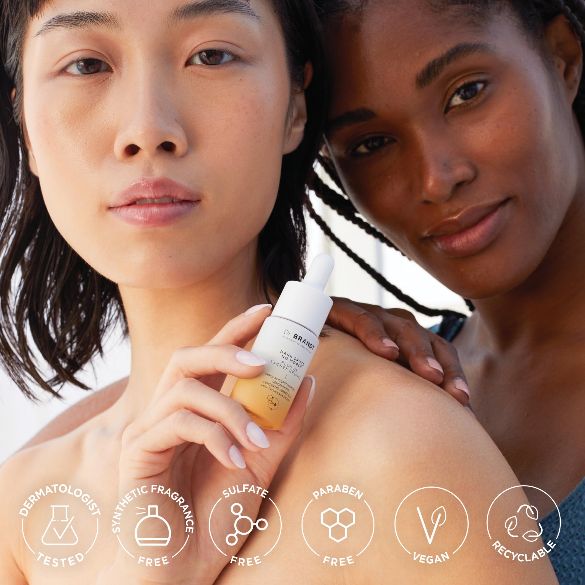 Dr. Brandt Bright This Way after-use image shows more even complexion