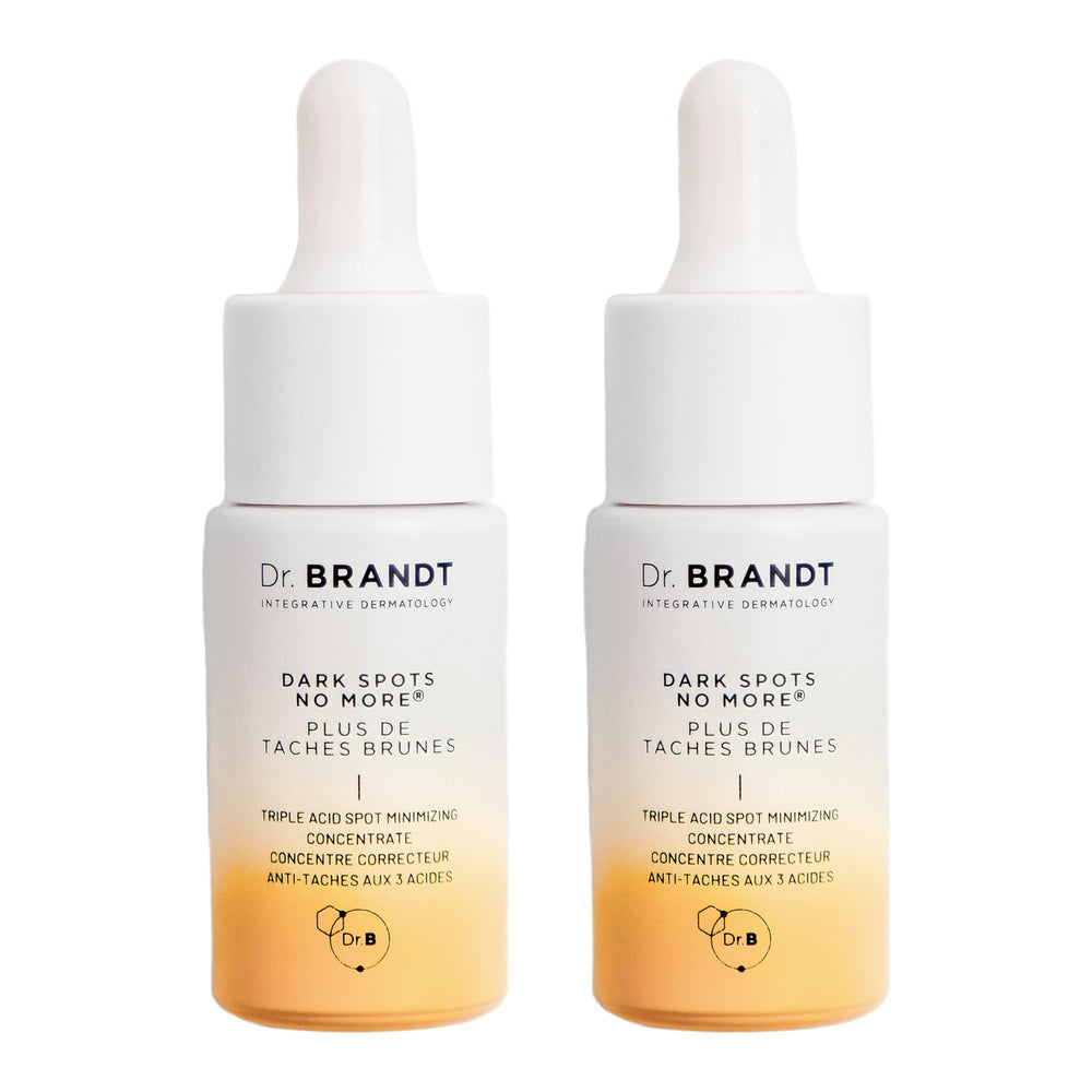 Dr. Brandt Bright This Way bottle applying concentrate to a dark spot for even skin tone