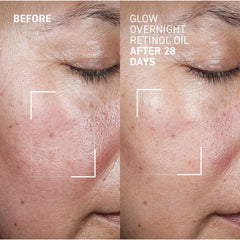 Dropper dispensing Dr. Brandt Glow Overnight Oil for nourishing night care.