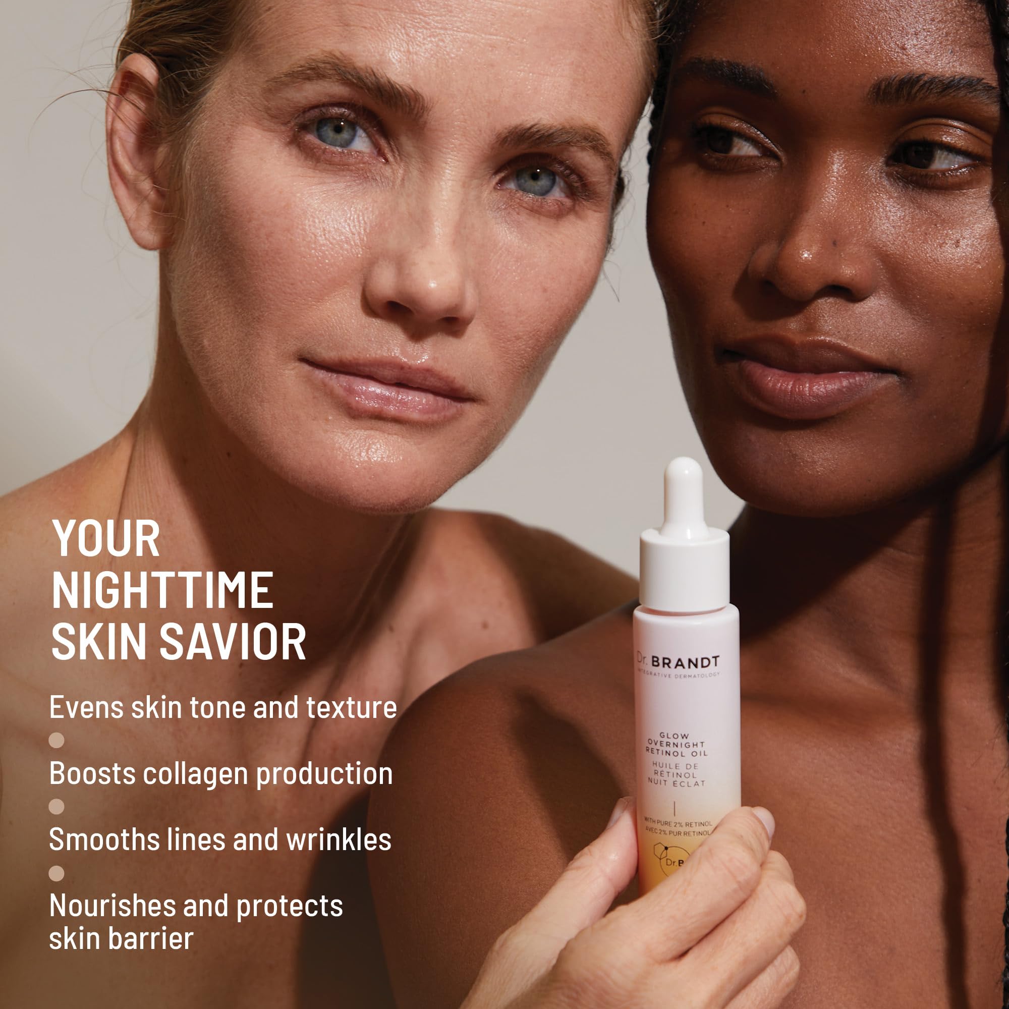 Dr. Brandt Glow Overnight Oil travel-friendly 1 oz bottle for on-the-go renewal.