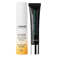 Dr. Brandt Bye Bye Dark Circles Duo on display for a refreshed, awake eye area.