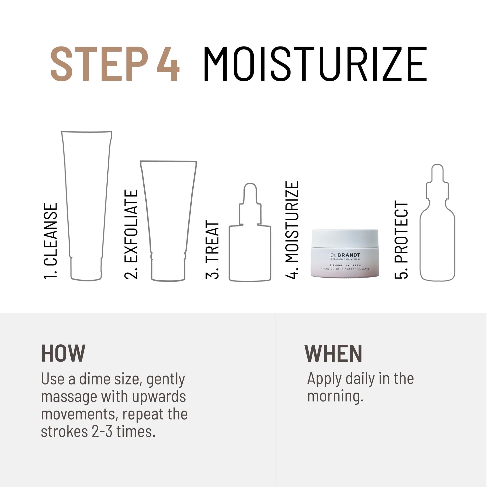 Dr Brandt Dare to Age Firming Day Cream application on skin for smooth, hydrated results.