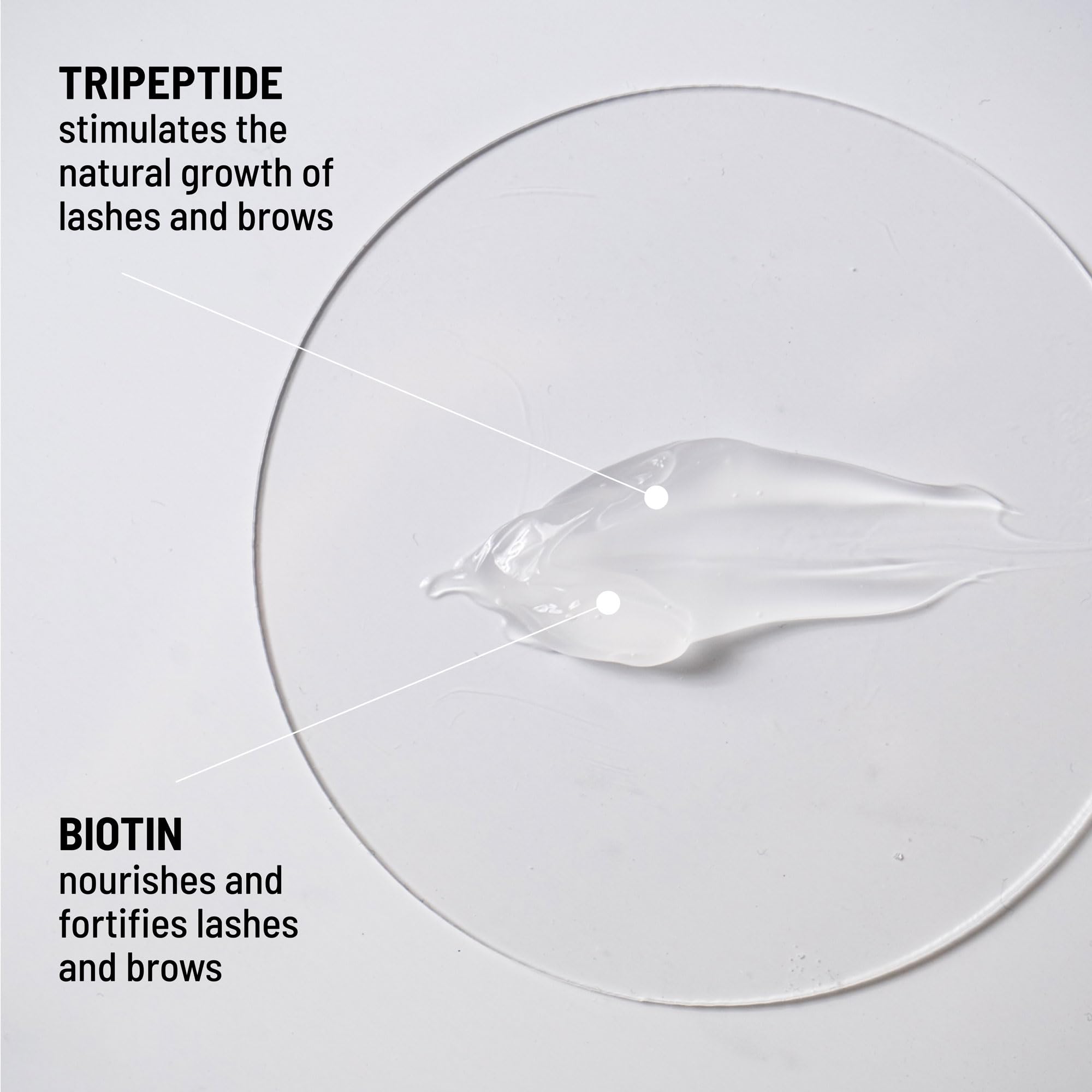 Brows receiving conditioning with Dr. Brandt Serum in a close-up view.