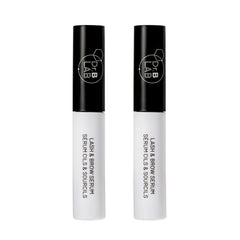 Dr. Brandt Lash & Brow Serum bottle with growth-supporting formula for lashes and brows.