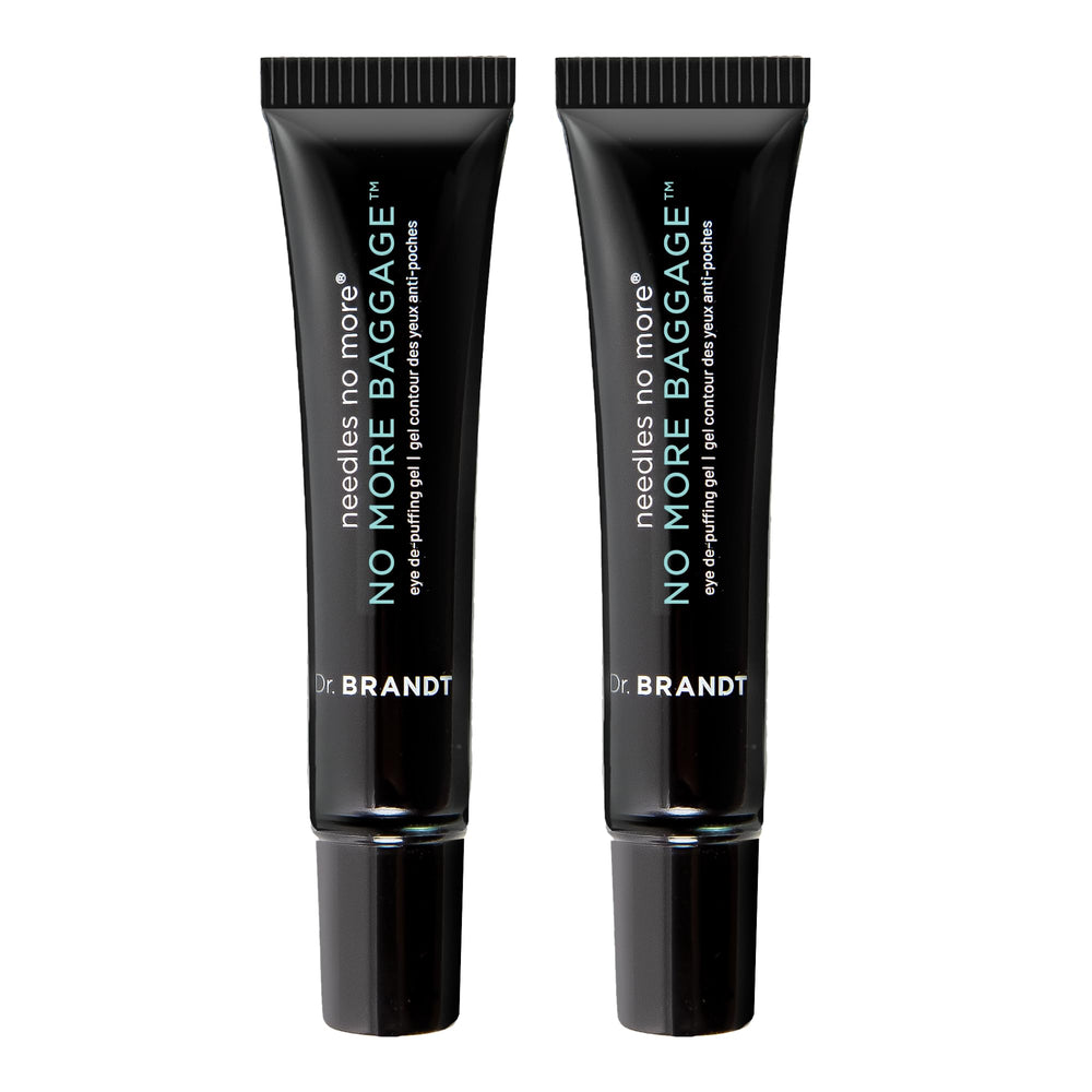 Dr. Brandt Needles No More Baggage eye gel tube close-up for sensitive eye area.