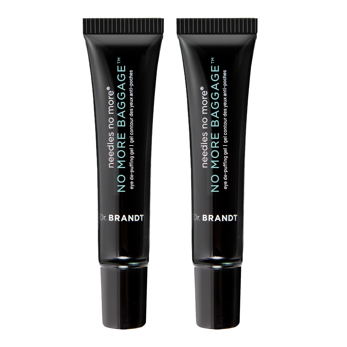 Dr. Brandt Needles No More Baggage eye gel tube close-up for sensitive eye area.