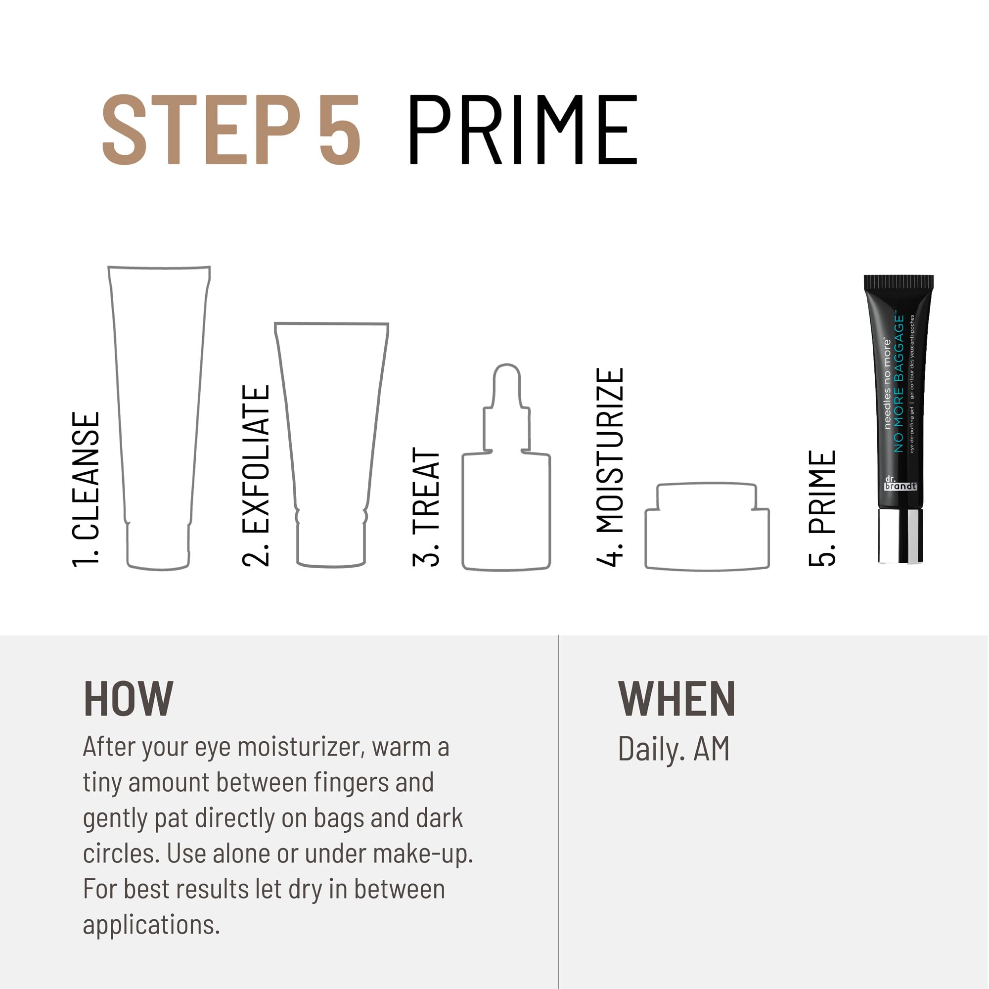 Dr. Brandt packaging highlights full-size and travel-size bundle