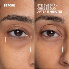 Dr. Brandt No More Baggage close-up suggesting smoothing under the eyes.