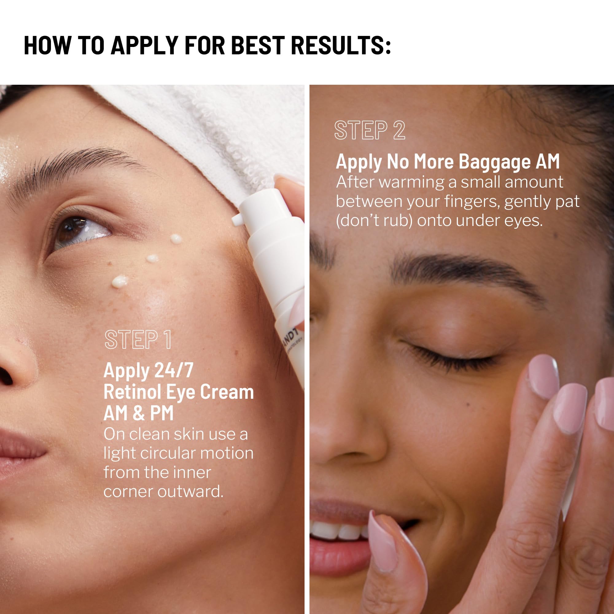 Dr. Brandt Bye Bye Dark Circles Duo packaging in hand for daily use.