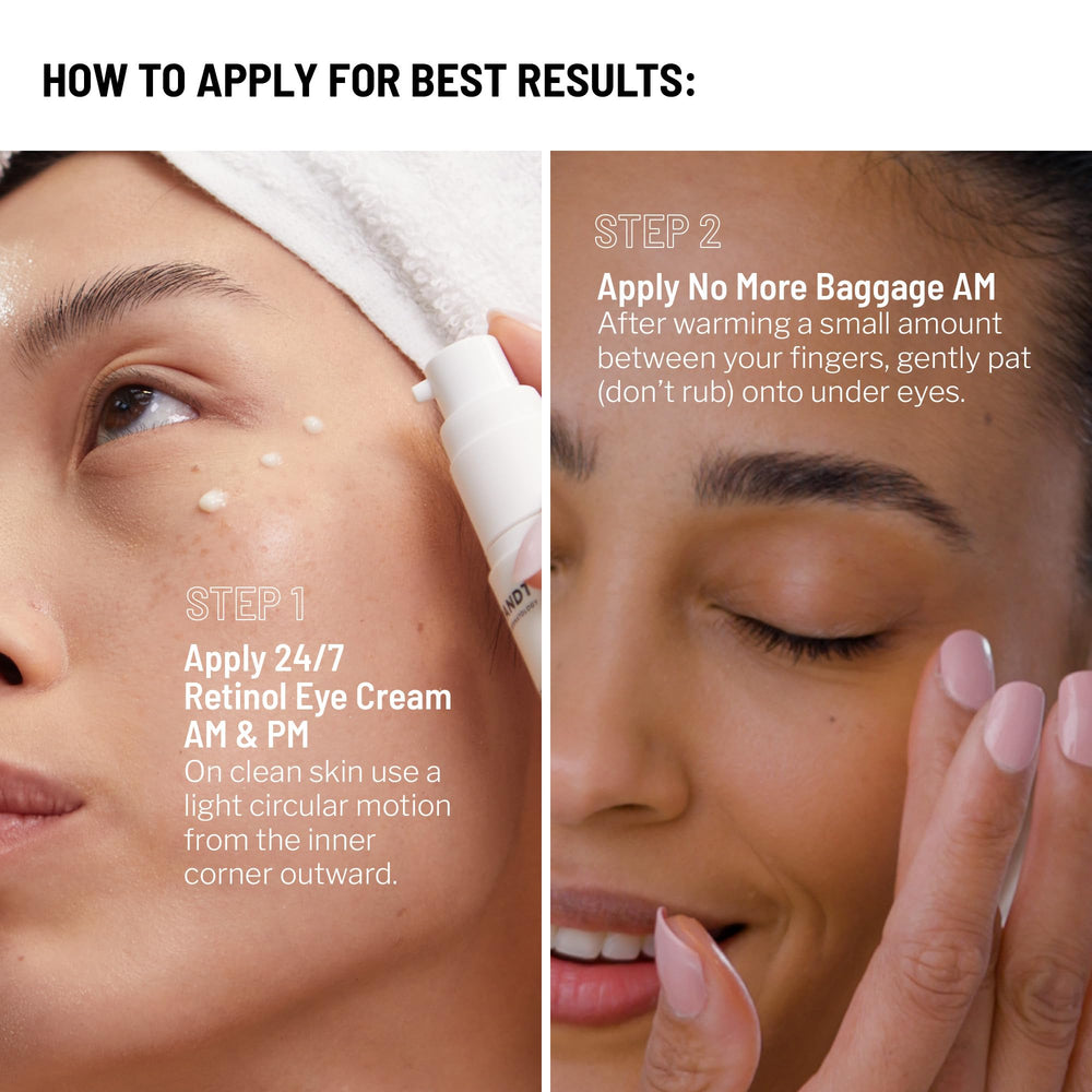 Dr. Brandt Bye Bye Dark Circles Duo packaging in hand for daily use.