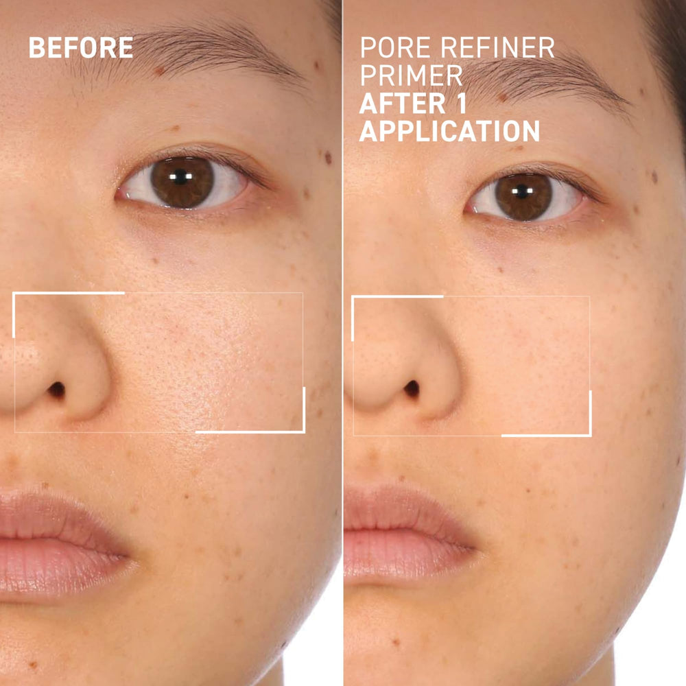 Dr. Brandt Pores No More Primer applied with fingertip for even coverage.
