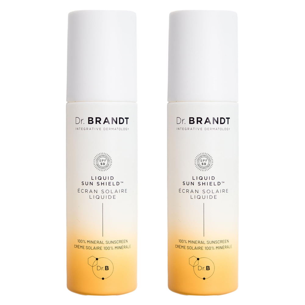 Dr. Brandt Bright This Way Liquid Sun Shield bottle front shows invisible mineral protection
