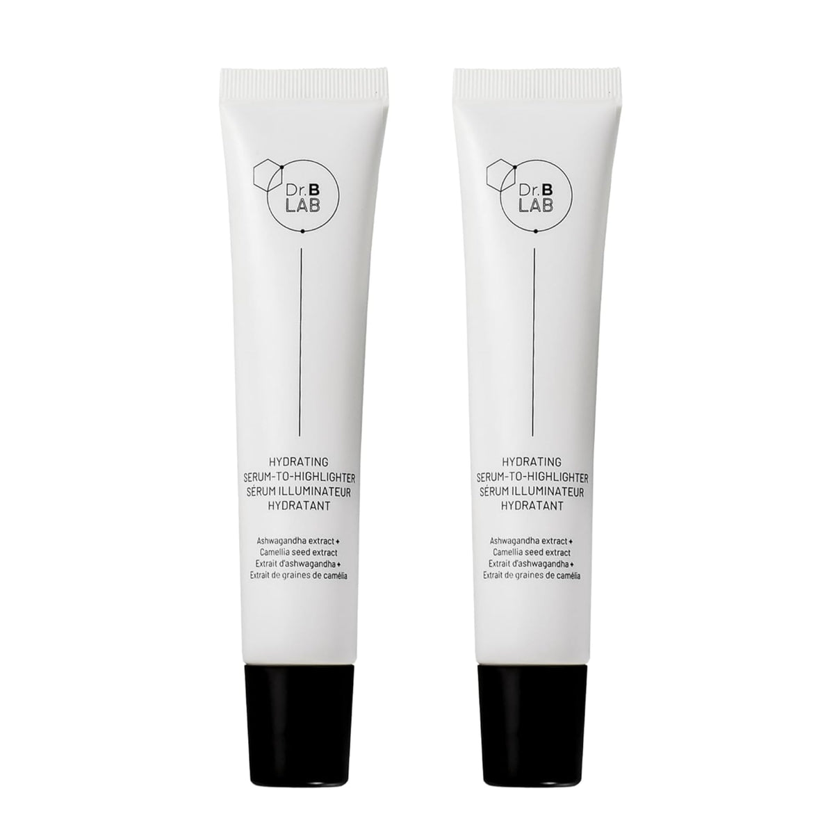 Dr. Brandt Dr. B Lab Hydrating Serum-to-Highlighter bottle showing iridescent glow and hydration