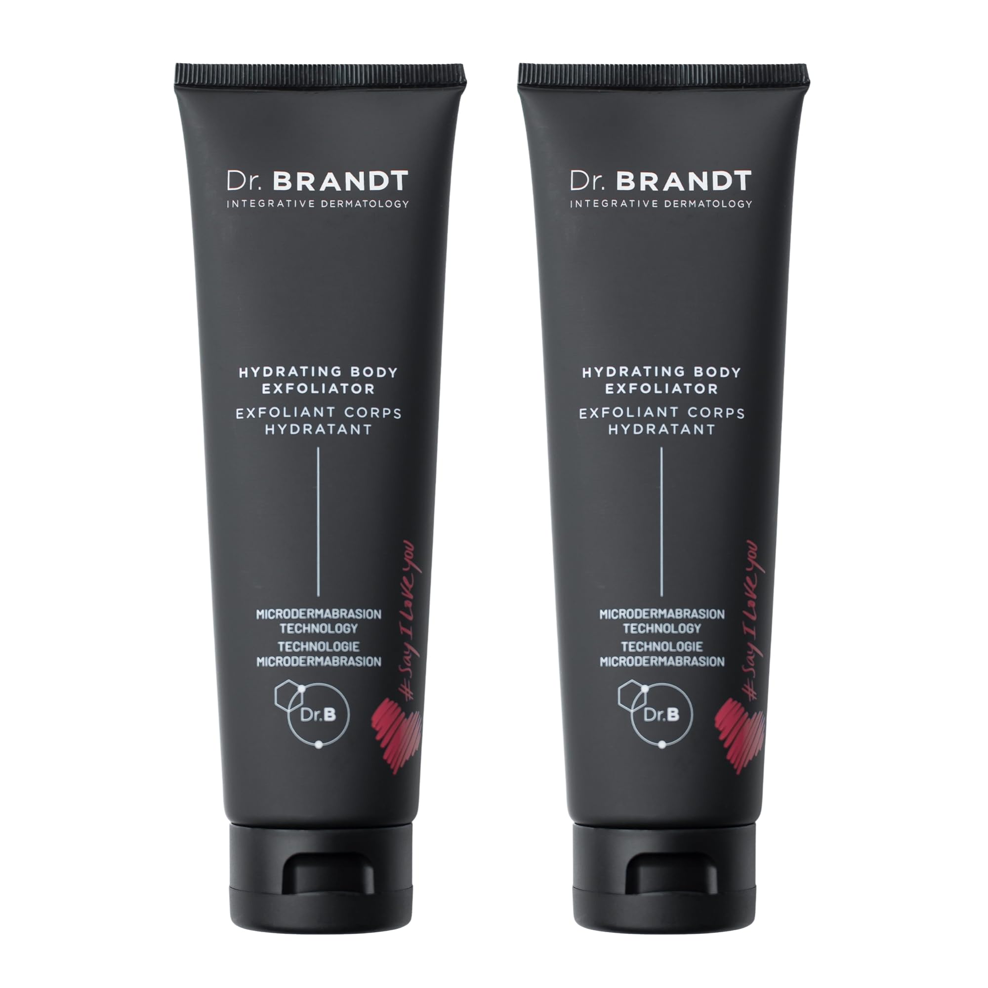 Dr. Brandt Skincare Microdermabrasion Hydrating Body Exfoliator bottle close-up showing gel texture for smoother skin