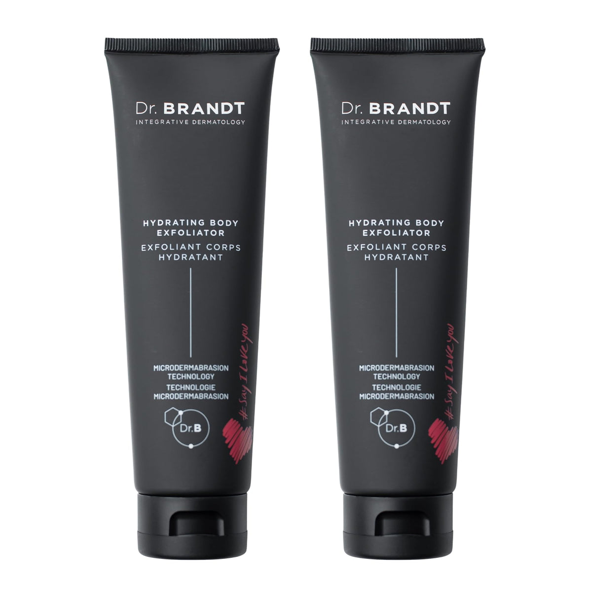 Dr. Brandt Skincare Microdermabrasion Hydrating Body Exfoliator bottle close-up showing gel texture for smoother skin