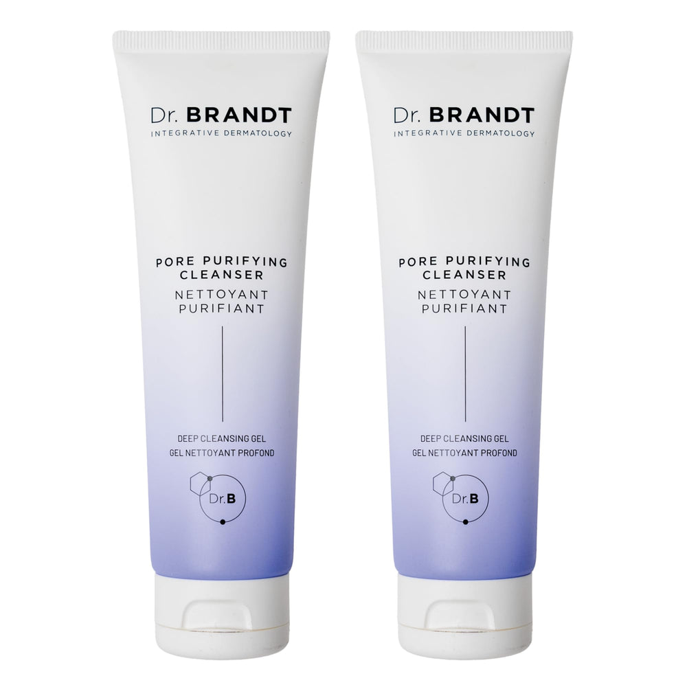Dr. Brandt Pores No More cleanser packaging signals refreshing cleanse