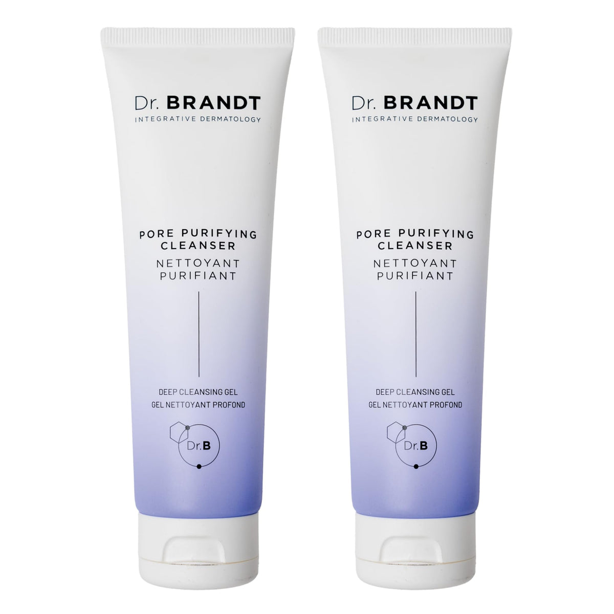 Dr. Brandt Pores No More cleanser packaging signals refreshing cleanse