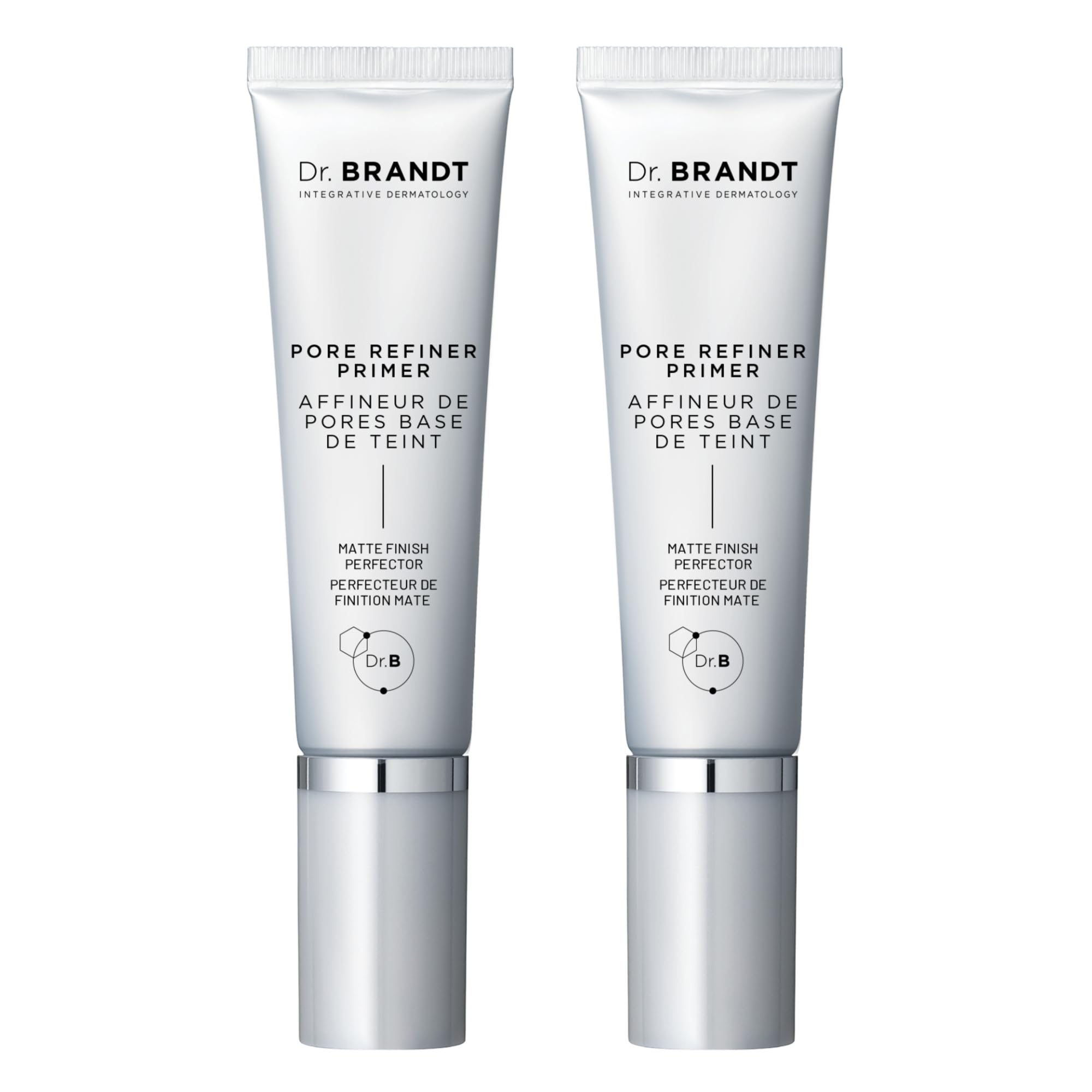 Dr. Brandt Skincare Pores No More Primer bottle shows pore-refining formula.
