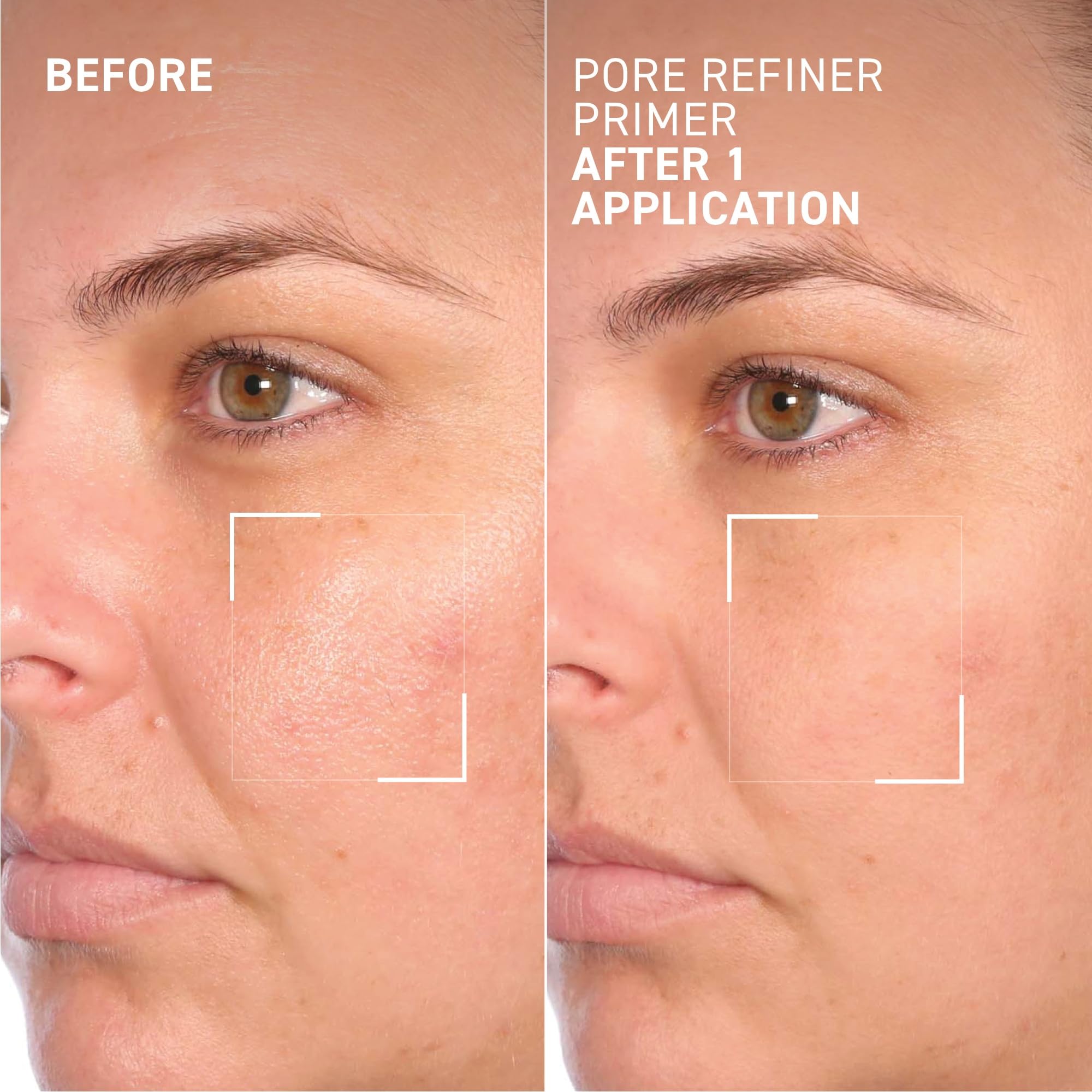 Swatch reveals a velvety, pore-minimizing finish for smoother skin.