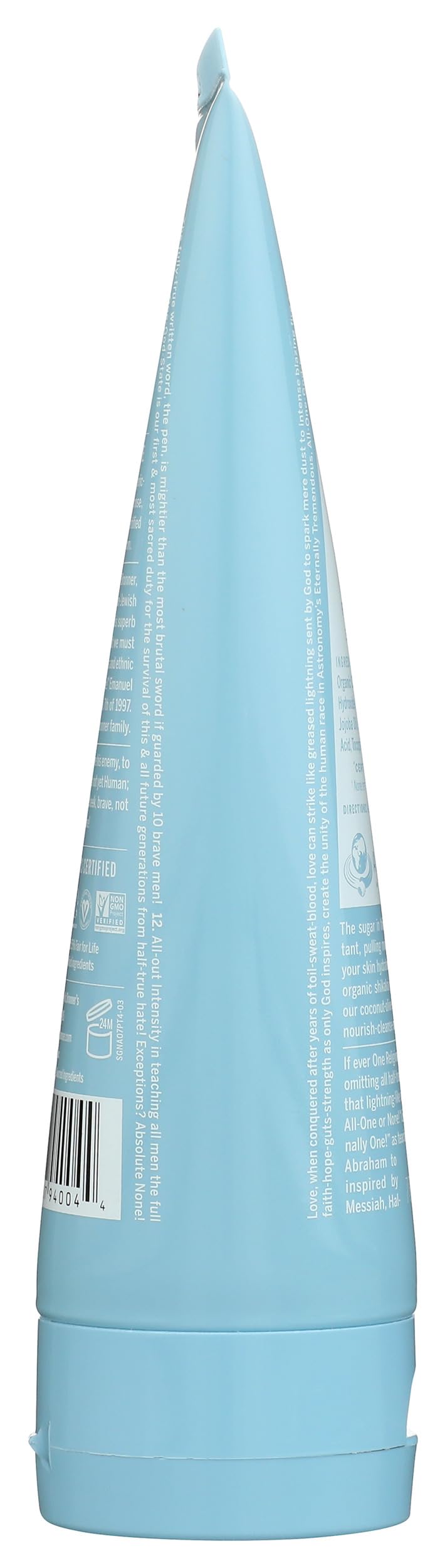 Dr. Bronner's 7oz tube packaging emphasizes travel-friendly design.
