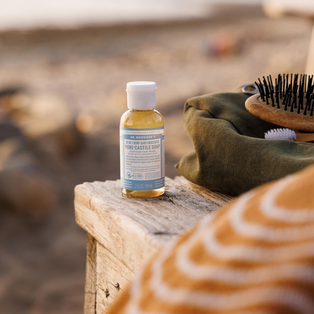 Dr. Bronner's Baby Unscented 2-pack packaging highlighting value and sustainability