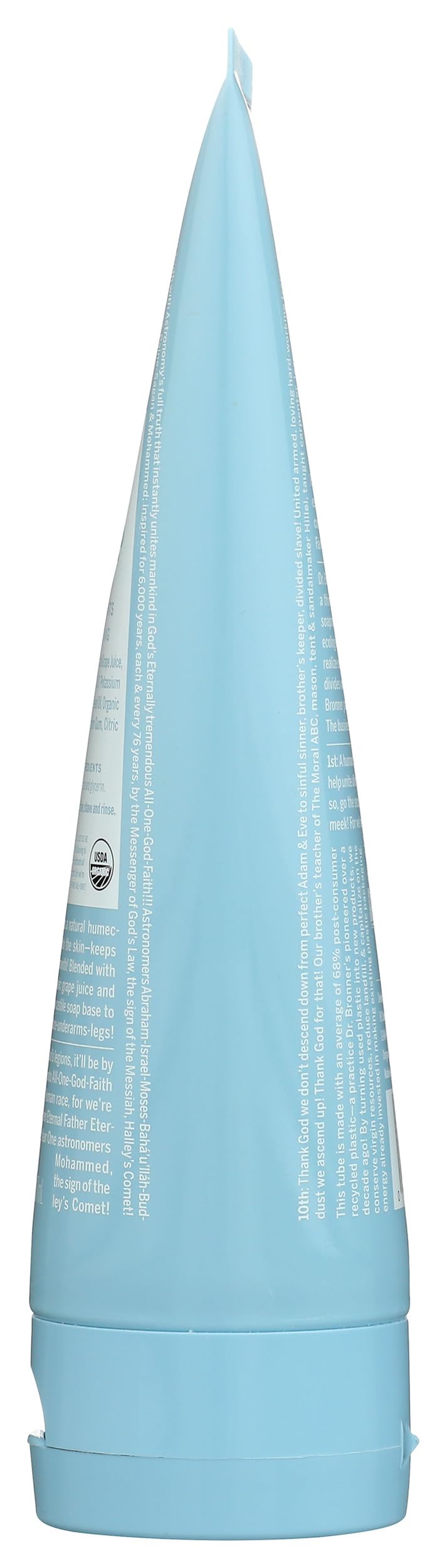 Dr. Bronner's brand story highlights ethical sourcing and environmental care.