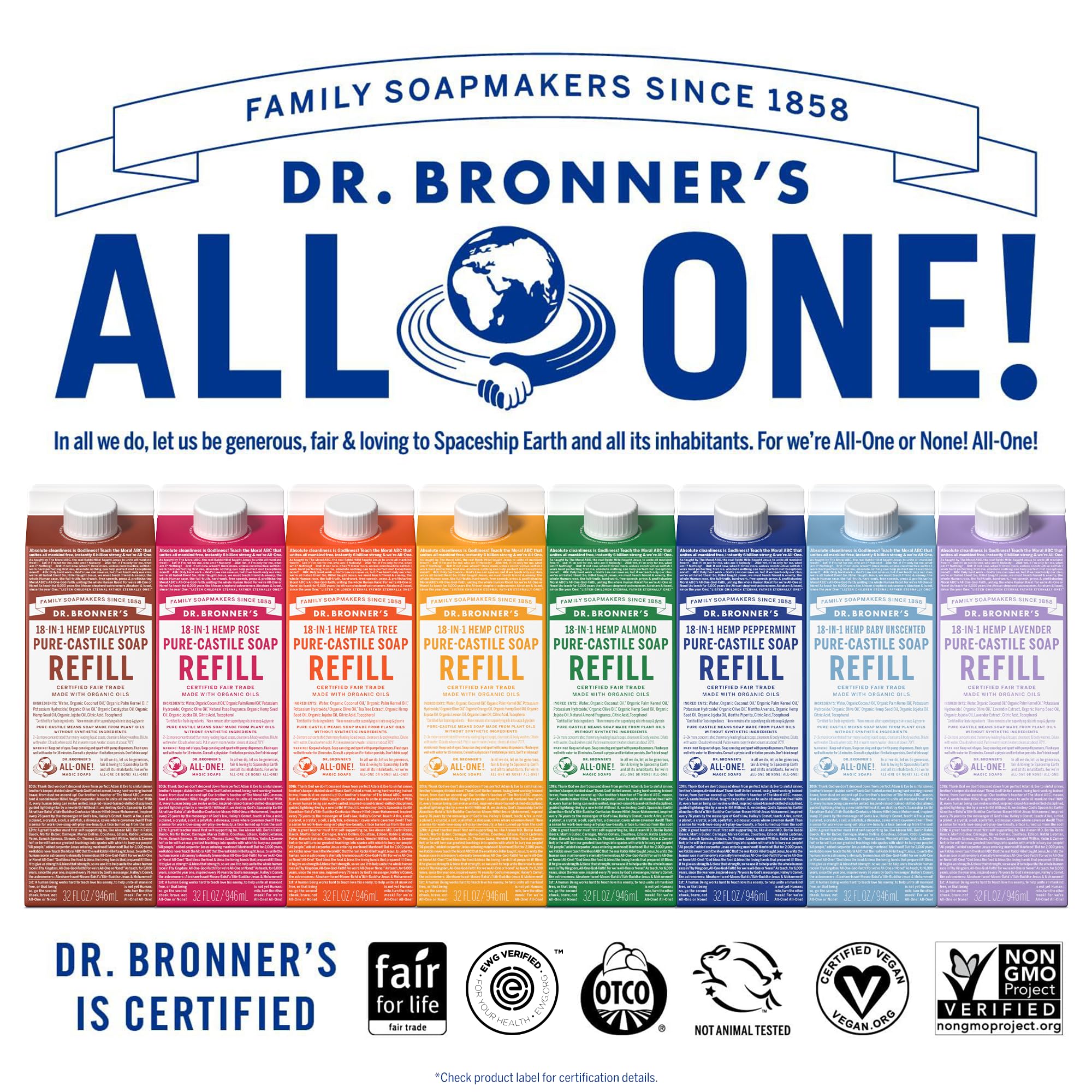 Dr. Bronner's Pure-Castile skin cleansing for face and hands in daily routine.