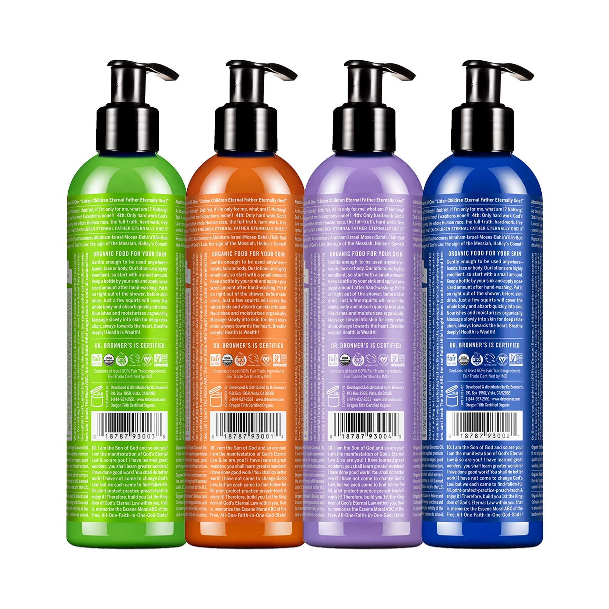 Dr. Bronner's Lavender Coconut bottle offers calming scent and deep hydration.