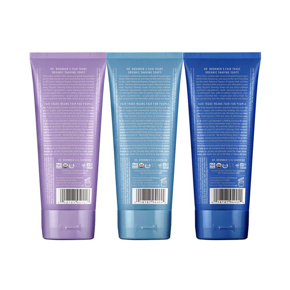 Dr. Bronner's Baby Unscented shaving soap bottle at gentle cleansing for sensitive skin