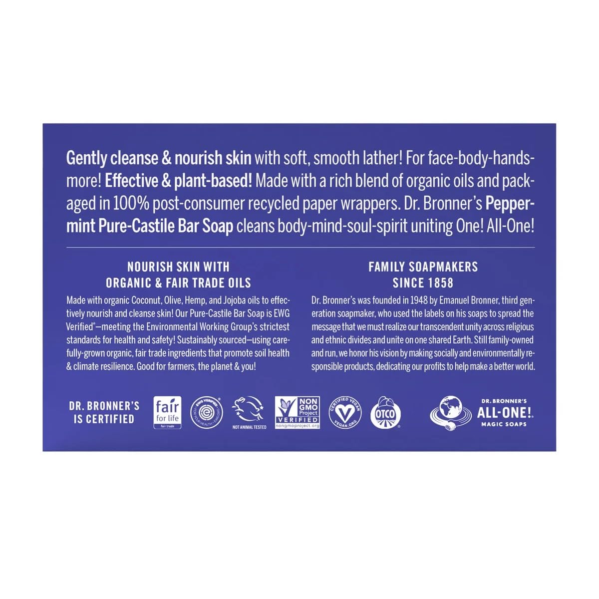 Lather close-up of Dr. Bronner's peppermint bar with refreshing scent