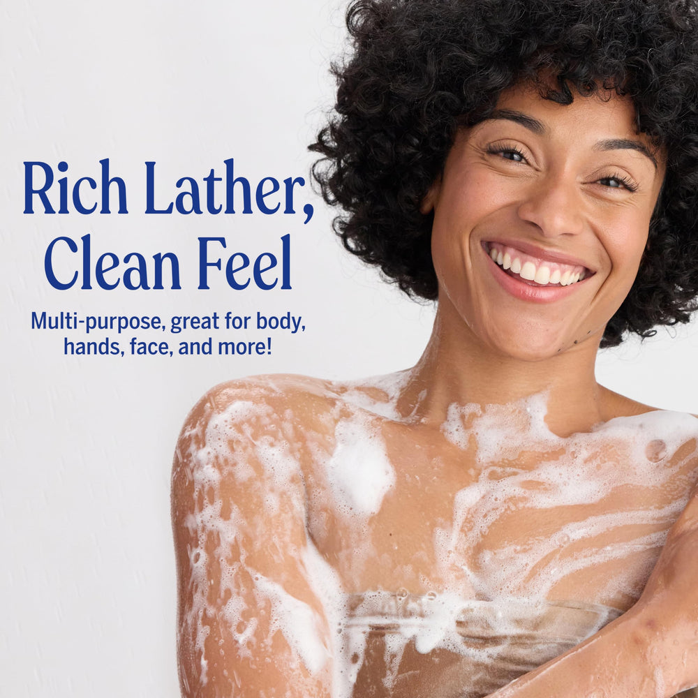 Dr. Bronner’s Lavender castile in shower for hair and body cleansing