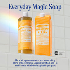 Dr. Bronner’s Citrus Castile Soap as facial cleanser for gentle care
