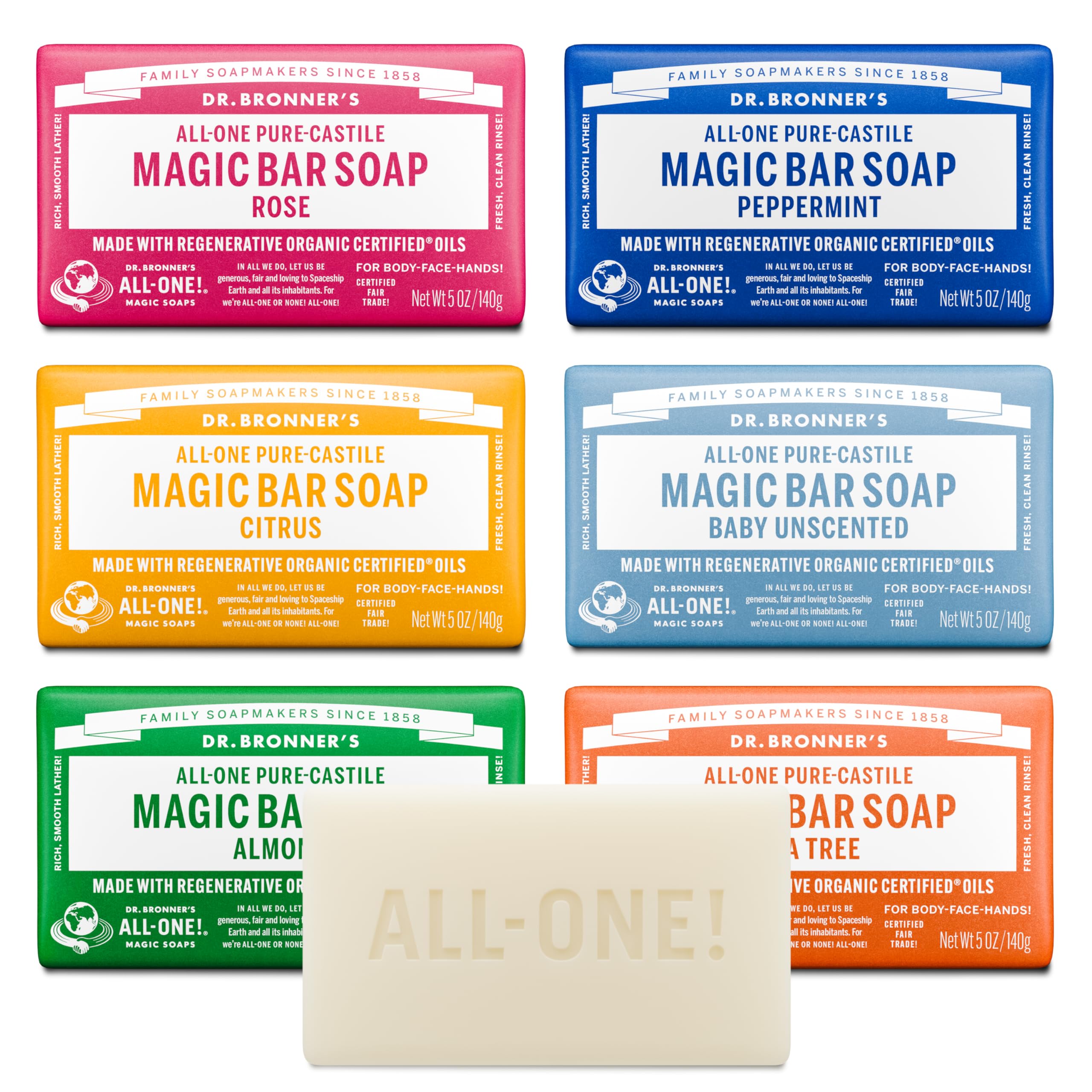 Dr. Bronner's Almond Bar for a gentle, nourishing cleanse