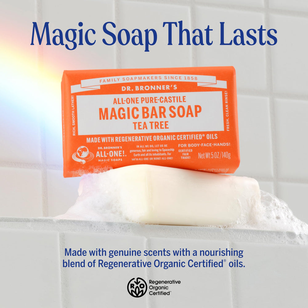 Dr. Bronner's Unscented Bar ideal for sensitive skin cleansing