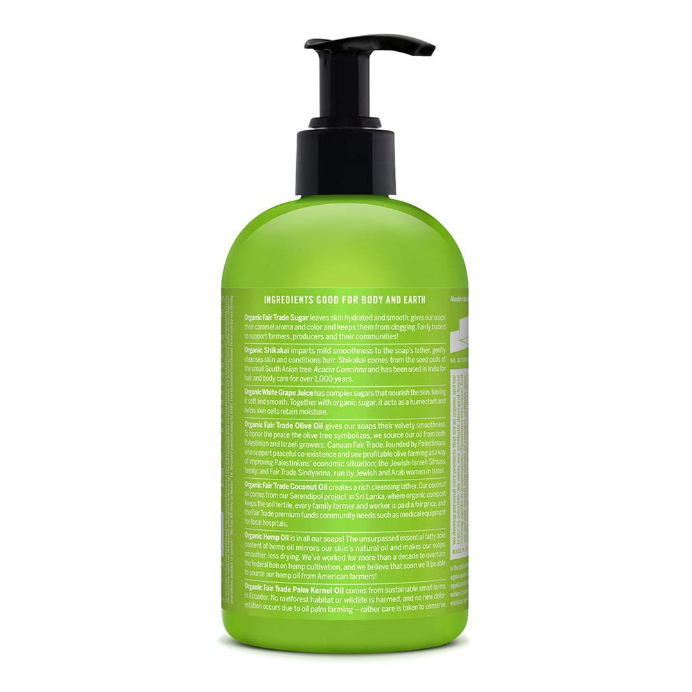 Dr. Bronner's Lemongrass Sugar Soap showcasing rich lather for hands.