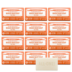 Dr. Bronner's Tea Tree Bar Soap packaging wrapped in recycled paper.
