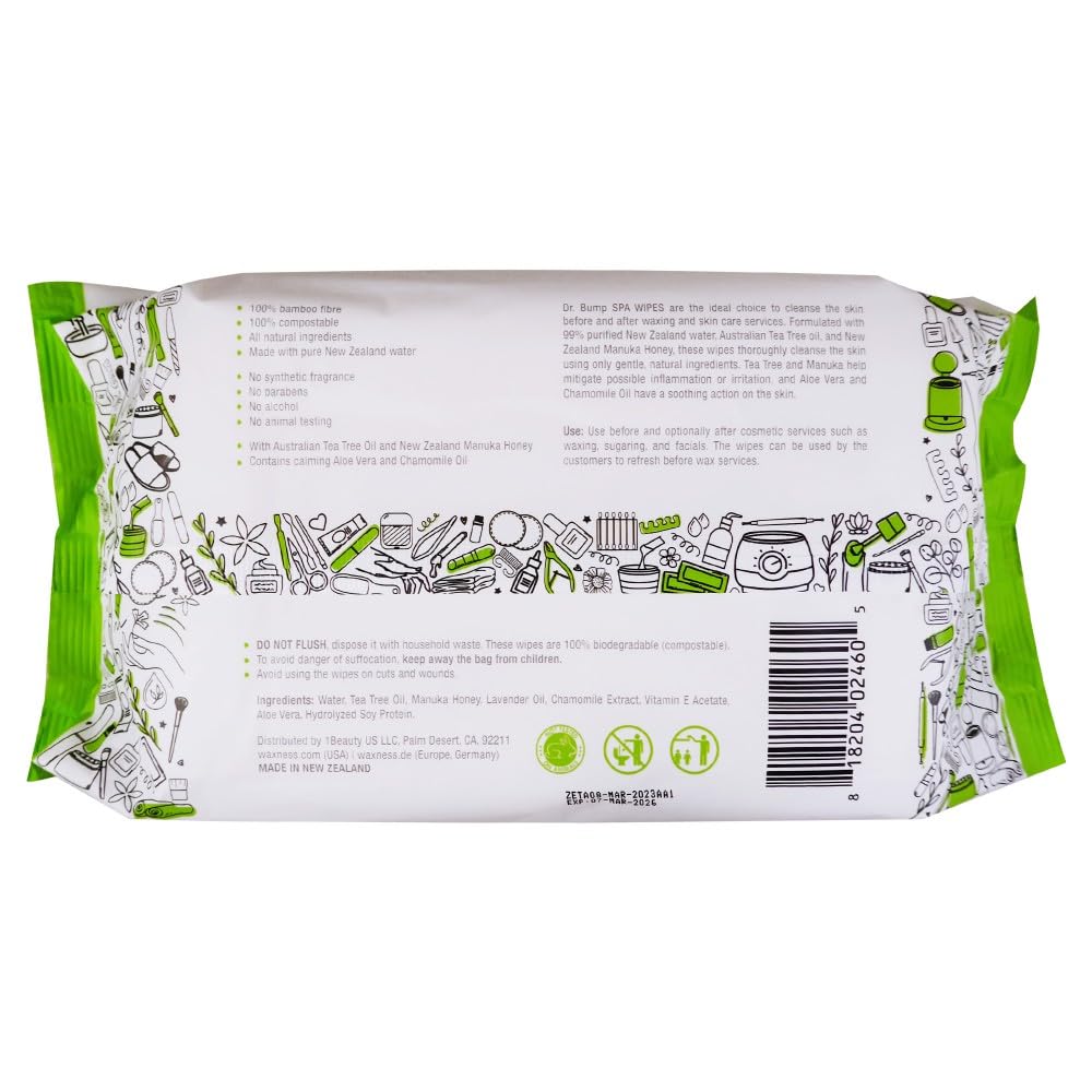 Dr. Bump Intimate Spa Wipes bamboo fiber packaging and compostable material
