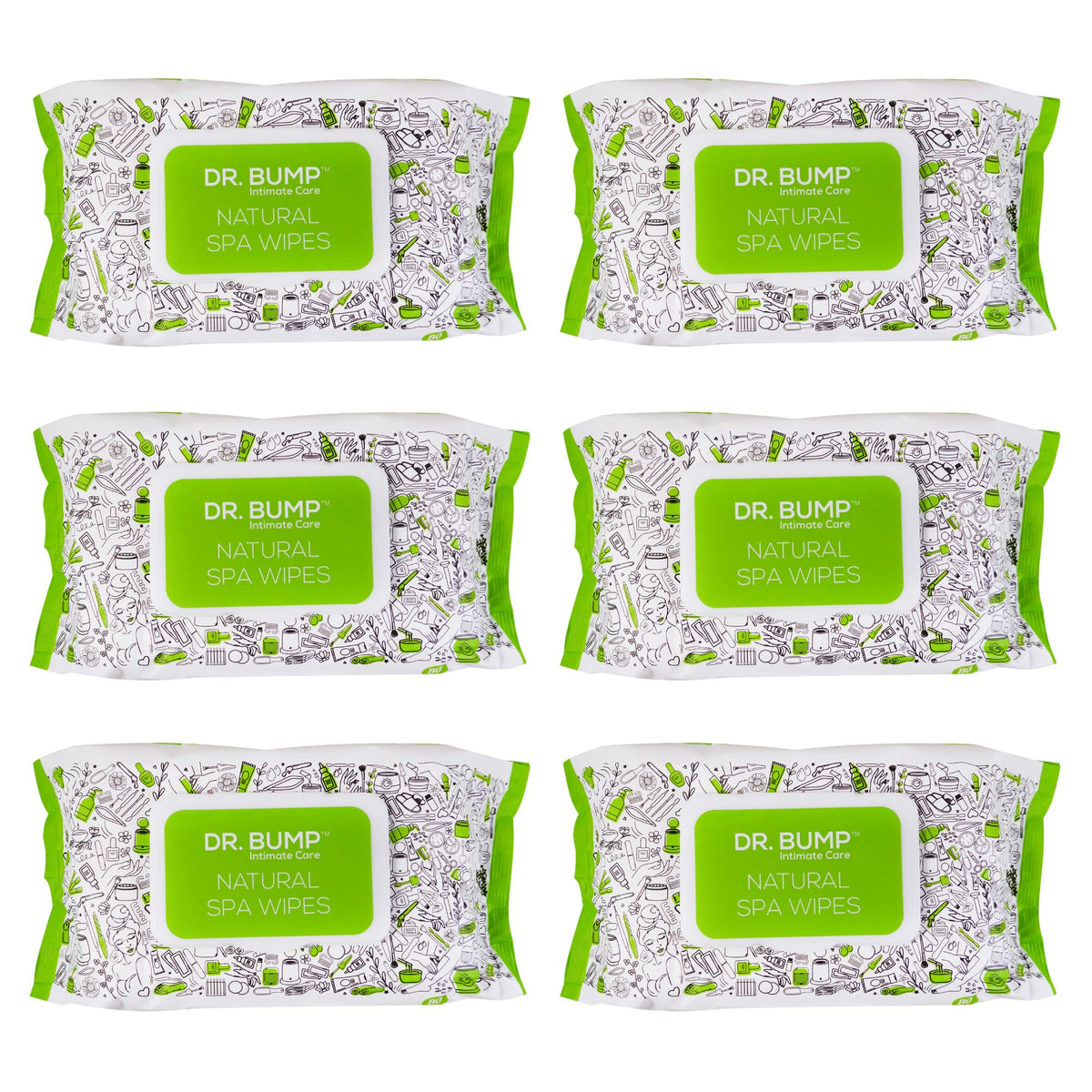 Dr. Bump Intimate Spa Wipes tea tree pack front view, gentle cleansing option