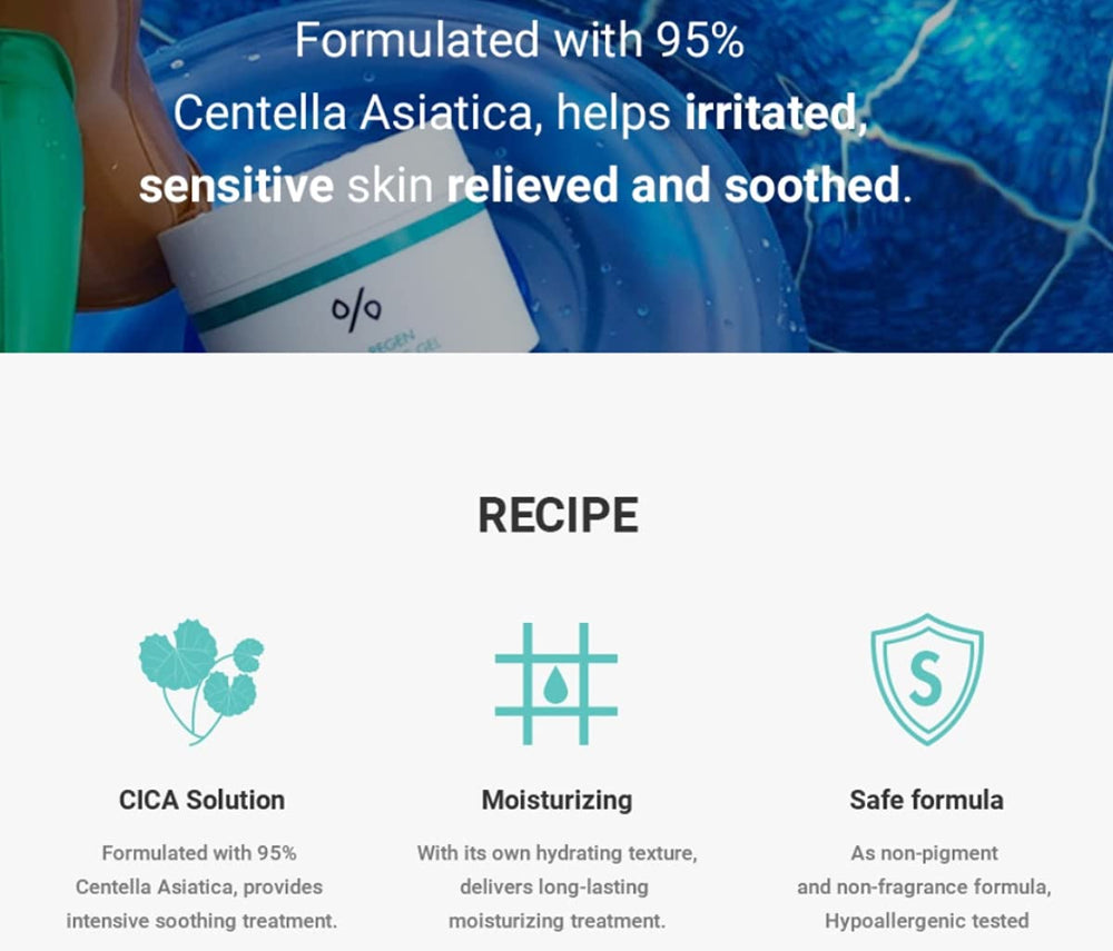 Dr.Ceuracle Cica Regen 95 gel cooling sensation on skin.