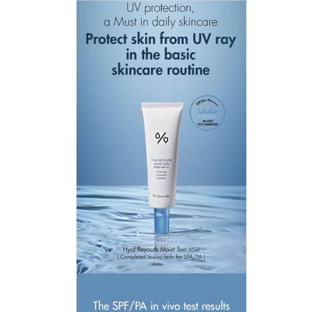Dr. Ceuracle Hyal Reyouth Moist Sun bottle with pump enables easy, even application.