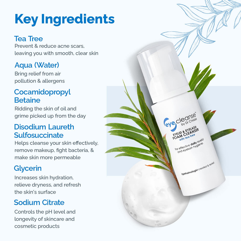 Dr Chrissie EyeCleanse gentle formula for delicate skin and contact lens wearers