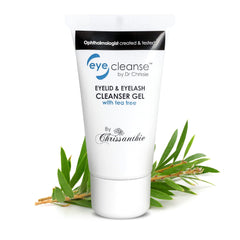 Dr Chrissie EyeCleanse bottle front view for gentle daily lash and eyelid cleansing.