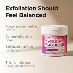 DR. CLARIV Exfoliating Pads pores close-up hints at clearer-looking pores